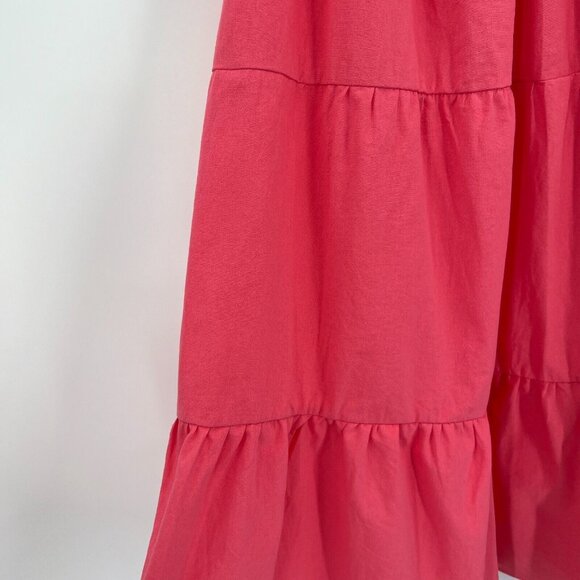 Pomander Place Tuckernuck Pink Hannah Dress sz Small Smocked Midi Puff Sleeve - Picture 6 of 9